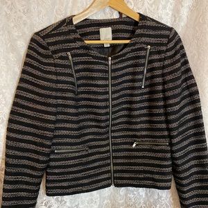 Halogen Striped Zipper Jacket